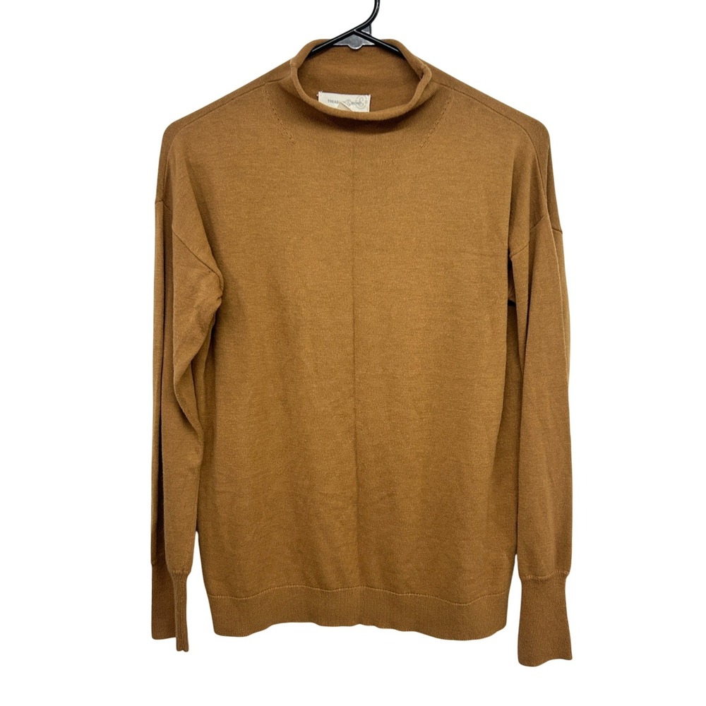 Cashmere Blend Roll Neck Sweater XXS Camel Tan Quiet Luxury‎ Minimalist Parisian